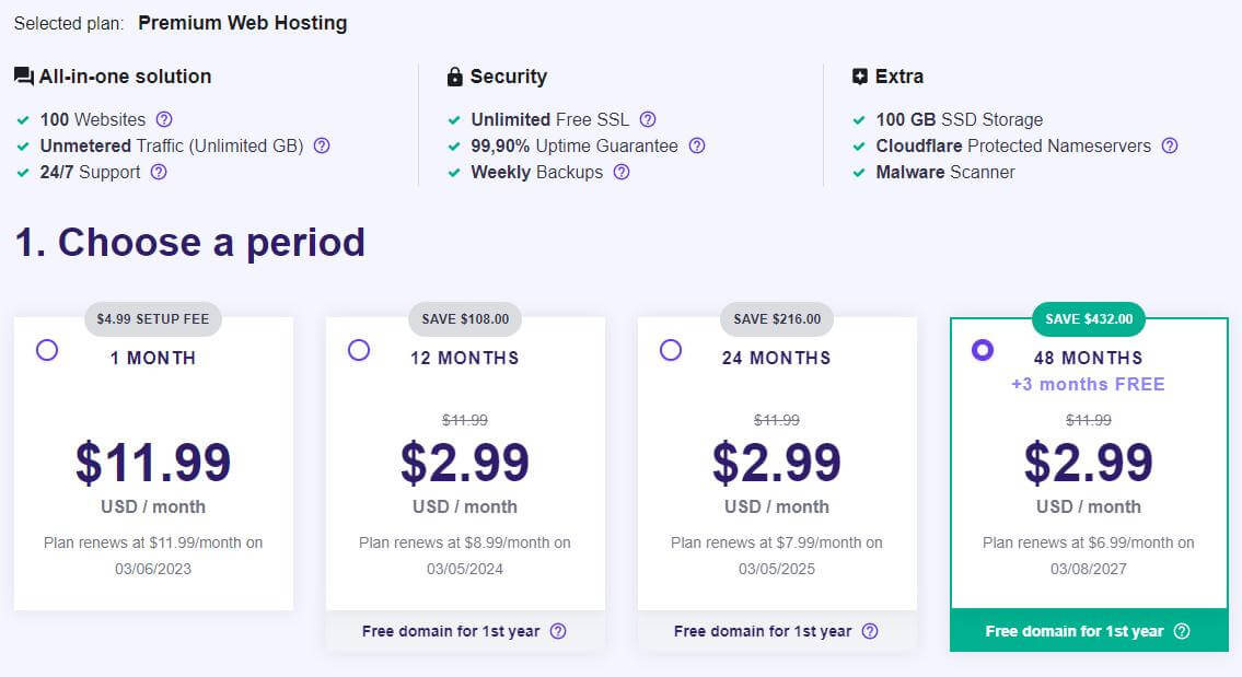 Hostinger hosting plan price