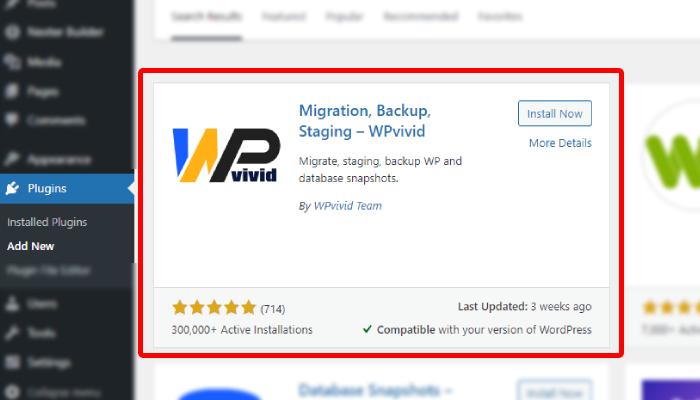 install wpvivid backup plugin